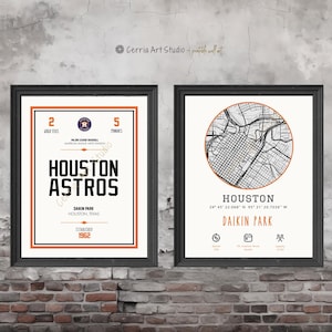 Houston Astros Poster Baseball Karte | Astros Stadion Kunst | Sport Studentenwohnheim Zimmer druckbare Baseball Karte | MLB Houston Astros Baseball Map Poster