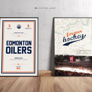 Edmonton Oilers Poster Hockey Gift | NHL Oilers Hockey | Sport Dorm Room Printable Hockey Oilers | Minimal Edmonton Oilers Hockey Poster
