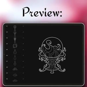 Gothic Tattoo Stamps: Procreate & Photoshop Brush Set. Traditional Ink ...