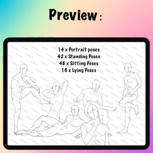 Close-up of Procreate male pose brush showing realistic anatomy details