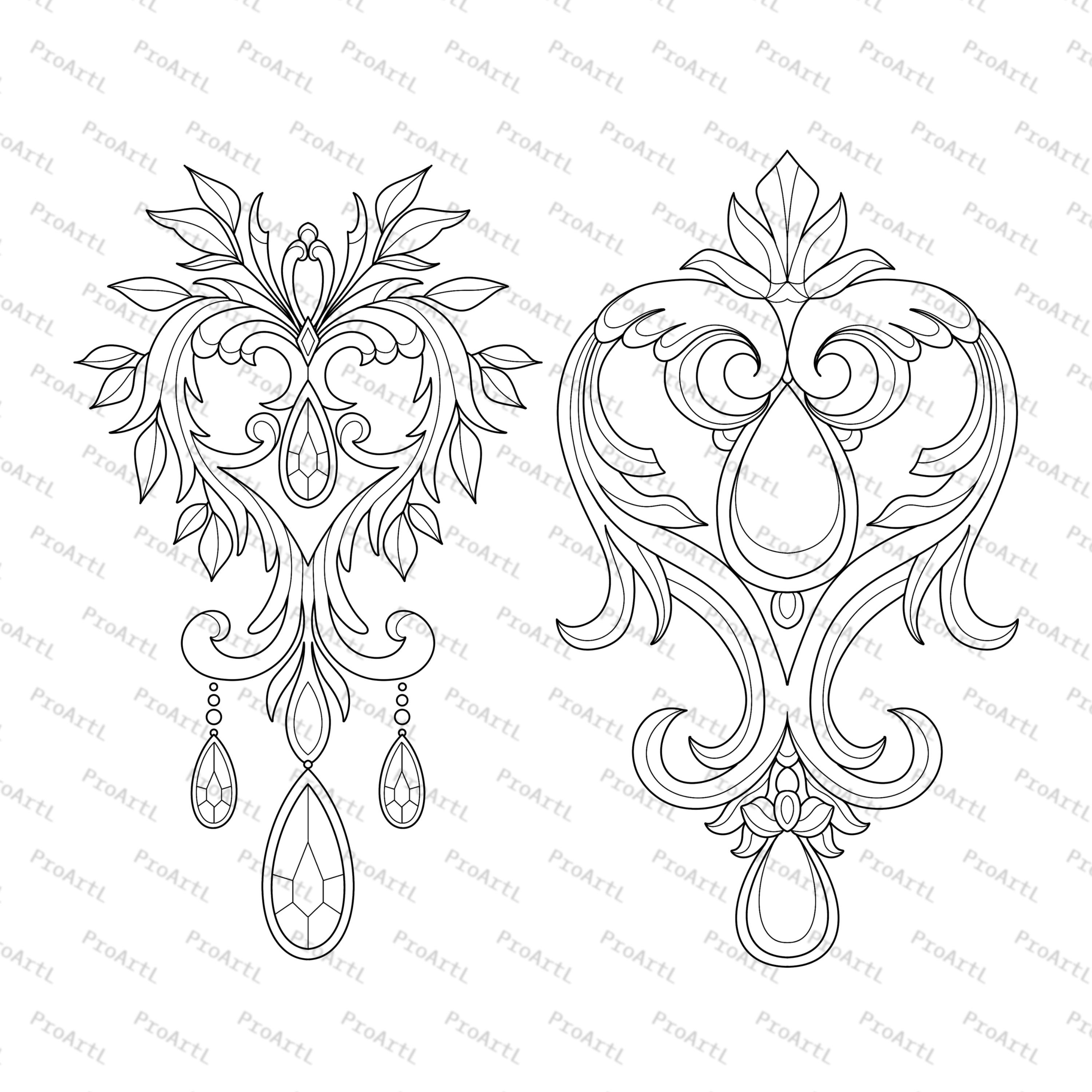 Ornamental Tattoo Gothic Brushes for Procreate and Photoshop. Baroque ...