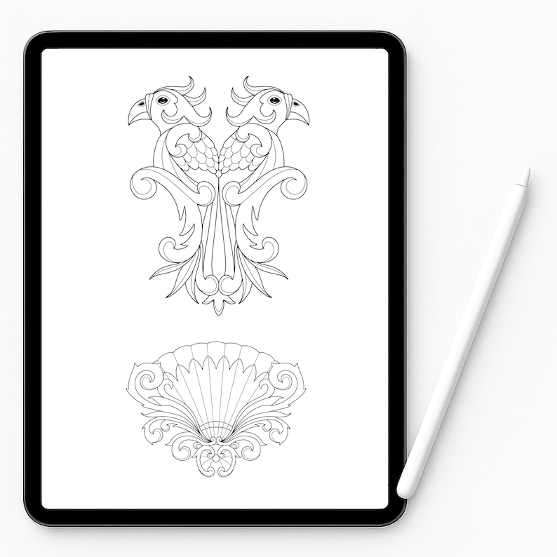 Ornamental Tattoo Gothic Brushes for Procreate and Photoshop. Baroque ...
