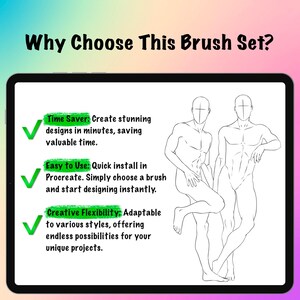 Time-saving Procreate male pose brushes, easy to use for quick character creation