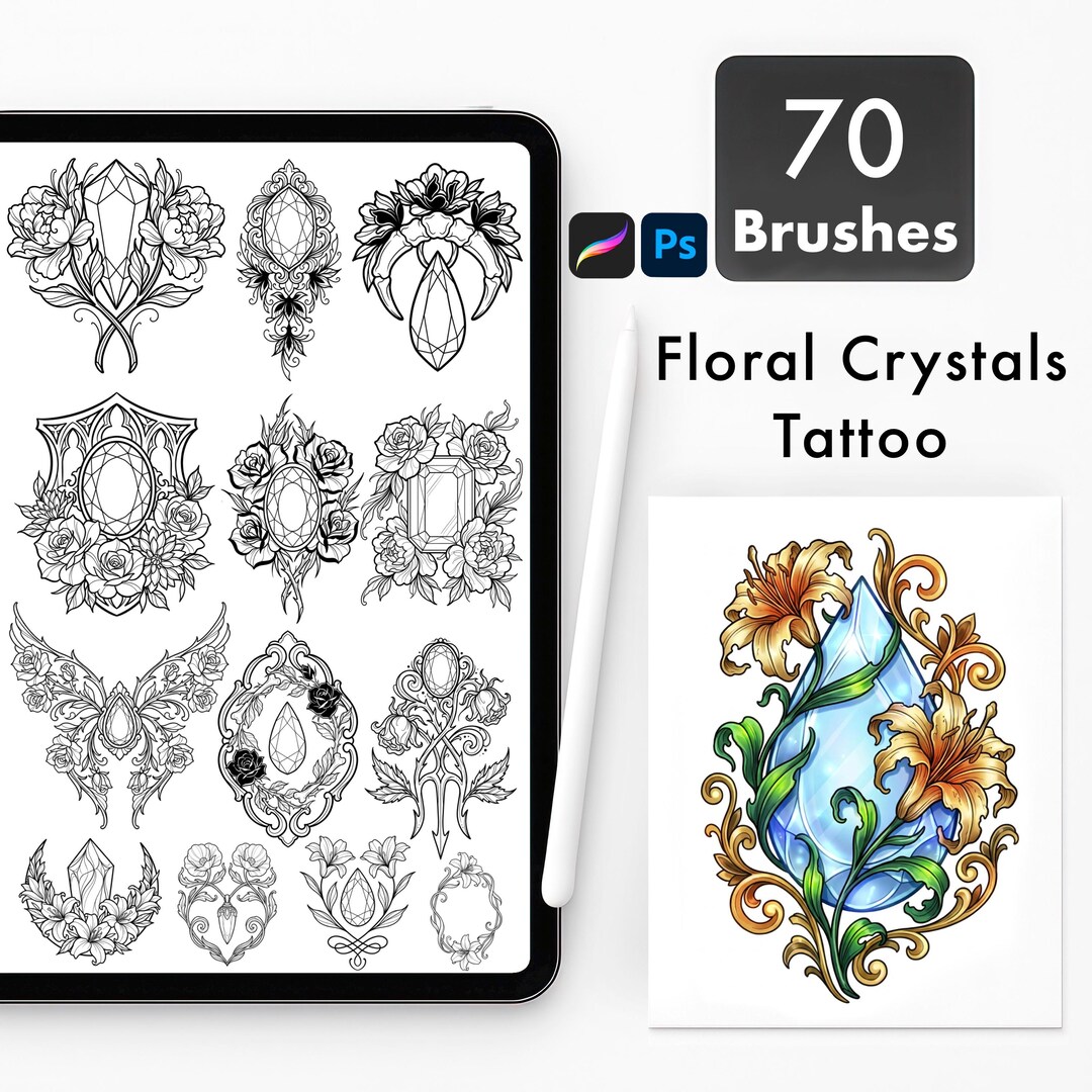 Floral Ornament Tattoo Brushes for Procreate & Photoshop. Gothic ...