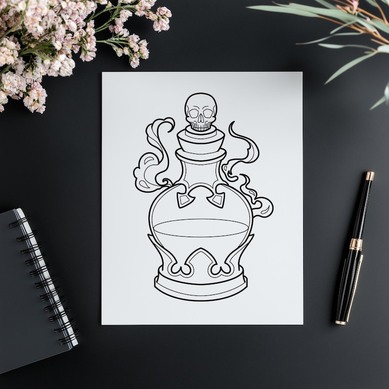 Gothic Tattoo Stamps: Procreate & Photoshop Brush Set. Traditional Ink ...