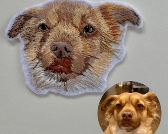 Custom Dog Embroidered Patch: Personalized Pet Portrait, Iron-On or Sew-On