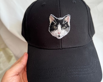 Embroidered Pet Portrait Cap - Custom Dog & Cat Baseball Hat