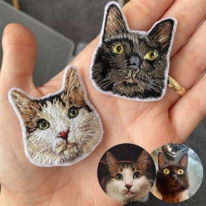 Toppa personalizzata con ritratto di animale domestico - Ricamo fatto a mano per il ricordo del tuo amato animale domestico - Ritratto di cane - Ritratto di gatto - Toppa per matrimonio