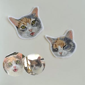 Parche de retrato de mascota personalizado - Bordado a mano para el recuerdo de tu querida mascota - Retrato de perro - Retrato de gato - Parche de boda