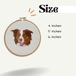 Custom pet portrait embroidery, Pet memorial, Thread painting, Dog and cat gift image 4