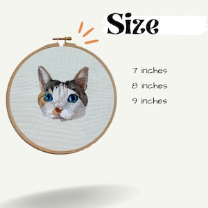 Custom pet portrait embroidery, Pet memorial, Thread painting, Dog and cat gift image 5