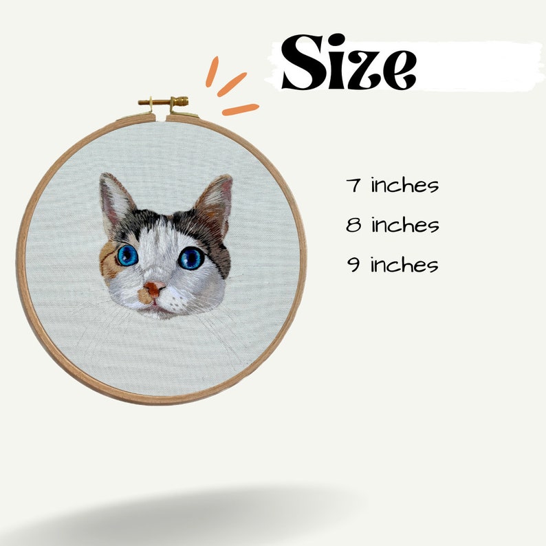 Custom pet portrait embroidery, Pet memorial, Thread painting, Dog and cat gift image 5