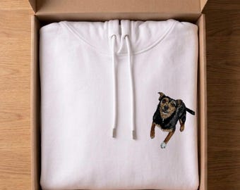 Personalized Dog Portrait Sweatshirt | Hand Embroidery from Photo | Custom Pet Lover Sweatshirt Gift