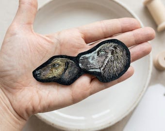 Custom Pet Portrait Embroidered Patch – Handmade Cat Dog Keepsake (Sew-on or Iron-on)