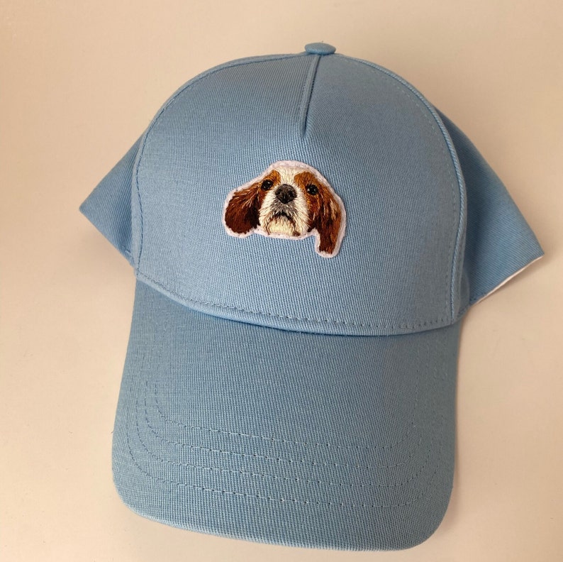 Custom pet portrait embroidery handmade unisex cap image 6