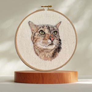 Aangepaste huisdier portret borduurwerk, kattenportret, gepersonaliseerde hond portret, cadeau voor dierenliefhebbers, handborduurwerk,