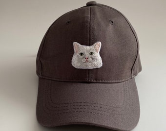 Custom pet portrait embroidery handmade unisex cap