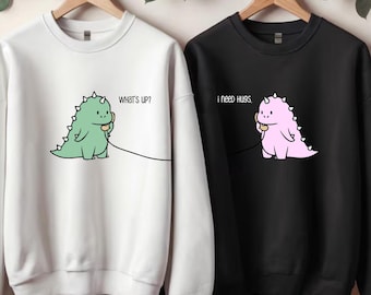 Custom matching sweatshirts for couples gift for couples gift for friends matching crewneck embroidered custom sweatshirts for couples gift