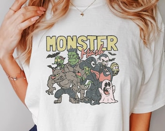 Retro Halloween Monster Mash Sweatshirt, Halloween Aesthetic, Vintage Halloween Sweatshirt, Graphic Monster Sweatshirt, Fall Oversized Shirt