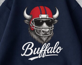 Buffalo Football Crewneck Sweatshirt Vintage Gift for Game Night Trendy Sports Apparel Buffalo Sweatshirt Football Fan Gear Game Day Hoodie