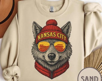 Vintage 90s Style Kansas City Football Sweatshirt, Game Day Shirt, Kansas City Team Football Shirt, Sunday Kansas City, Kansas City Football