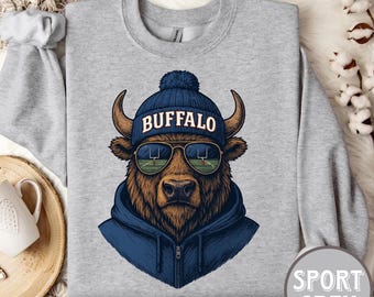 Buffalo Football Crewneck Sweatshirt Vintage Gift for Game Night Trendy Sports Apparel Buffalo Sweatshirt Football Fan Gear Game Day Hoodie
