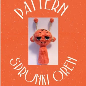 Sprunki plush toy Pattern, Amigurumi Crochet Pattern, Sprunki oren pattern, Stuffed Doll Sprunki Plushies Singers Dolls. English term