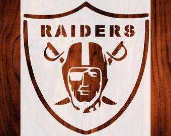 Raiders 8.5" x 11" Stencil Art for Creative Crafts on Walls, Wood, Glass - Reusable, Sturdy Design Patterns with Raiders Football Stencil