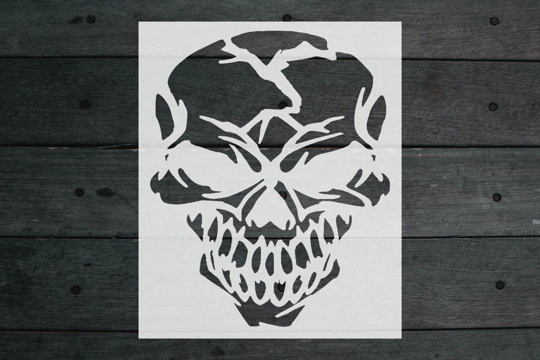 Scary Skull Custom Cut Stencil 6 Mil Plastic Sheet Template - Etsy