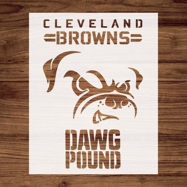 CL Browns Dog Dawg Pound Custom Stencil - DIY Crafts & Wall Decor Create Unique Art