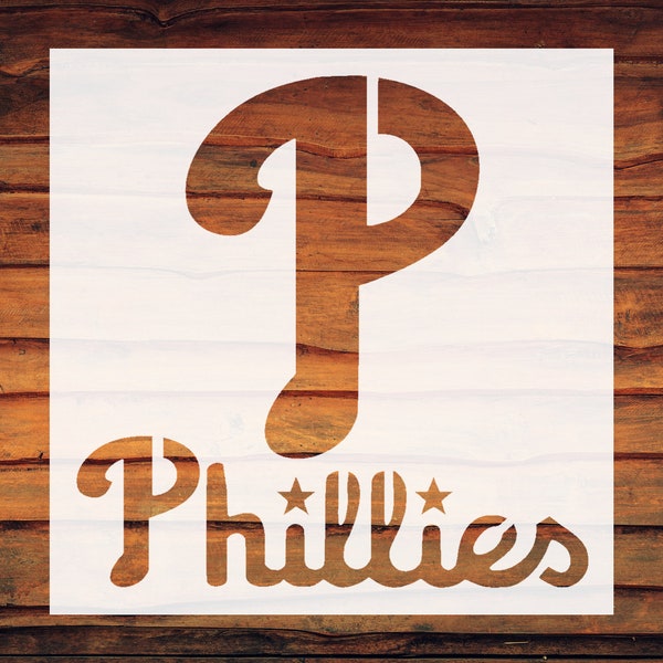 Phillies Baseball Stencil for Crafts | Reusable 5.5x5.5 Inch Cut Stencil Sheet Creative Baseball Stencil: for Walls, & Fabric Stenciling