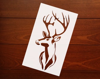 Creative Deer Head Stencil - 10 x 6 inch Reusable Mylar Stencil for Crafts and Decorations Stencil for Crafts - Mylar Stencil for Painting