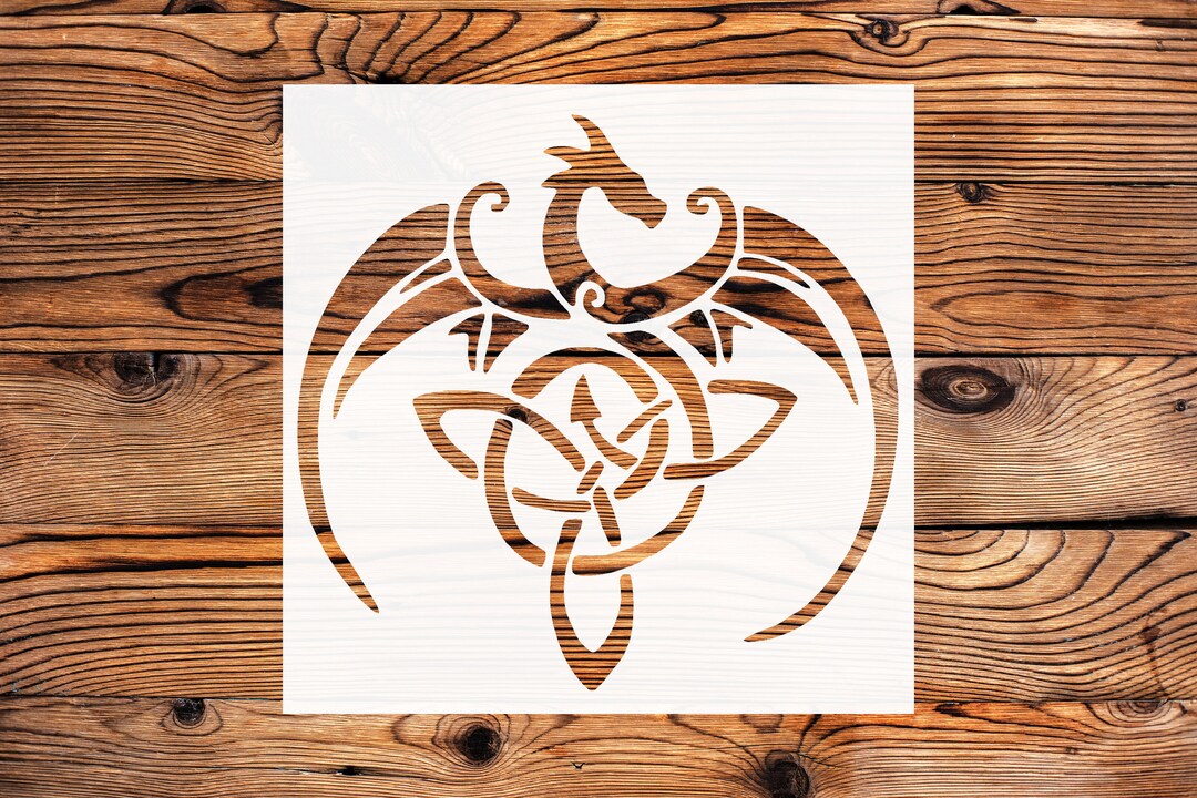 Celtic Dragon Logo Stencil Reusable, Sturdy, Flexible Clear Plastic 5 ...