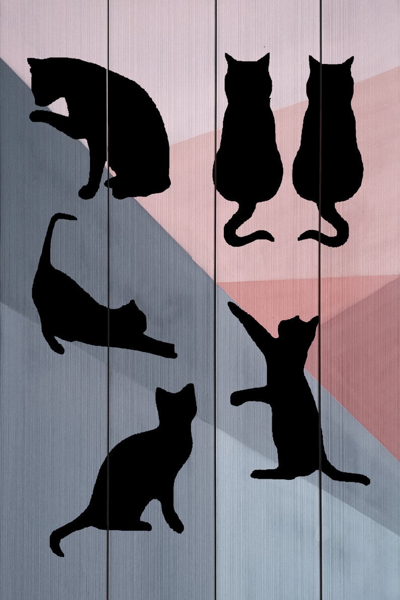 Meow Moments Kitty Cat Stencil Art Reusable Stencil for Walls, Wood