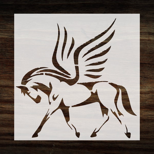 Pegasus Stencil - Versatile, Reusable Template for Wood Painting & Scrapbooking Mythical Creature Stencil - Art Template for Woodcraft, DIY