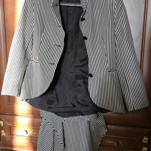 Vintage Jasper Conran Striped Blazer and Skirt Set | Wool Blend