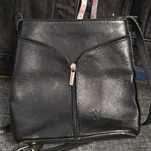 Black Genuine Leather Shoulder Bag Vera Pella | Made in Italy