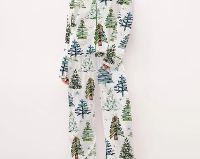 Christmas Tree Pajama Set, Christmas Pajamas, Christmas Giftsanta
