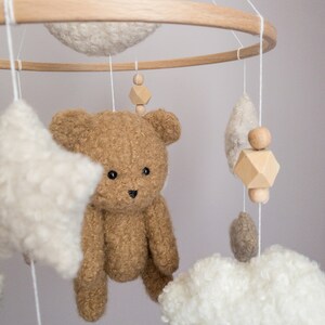 Brown Teddy Bear Nursery Mobile Boucle Crib Mobile image 10