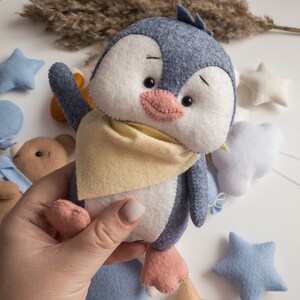 Unique Baby Mobile for Boy Baby Mobile Animals Baby Crib Mobile Blue Crib Mobile Penguin Baby Mobile Blue Nursery Mobile Hanging Mobile image 6