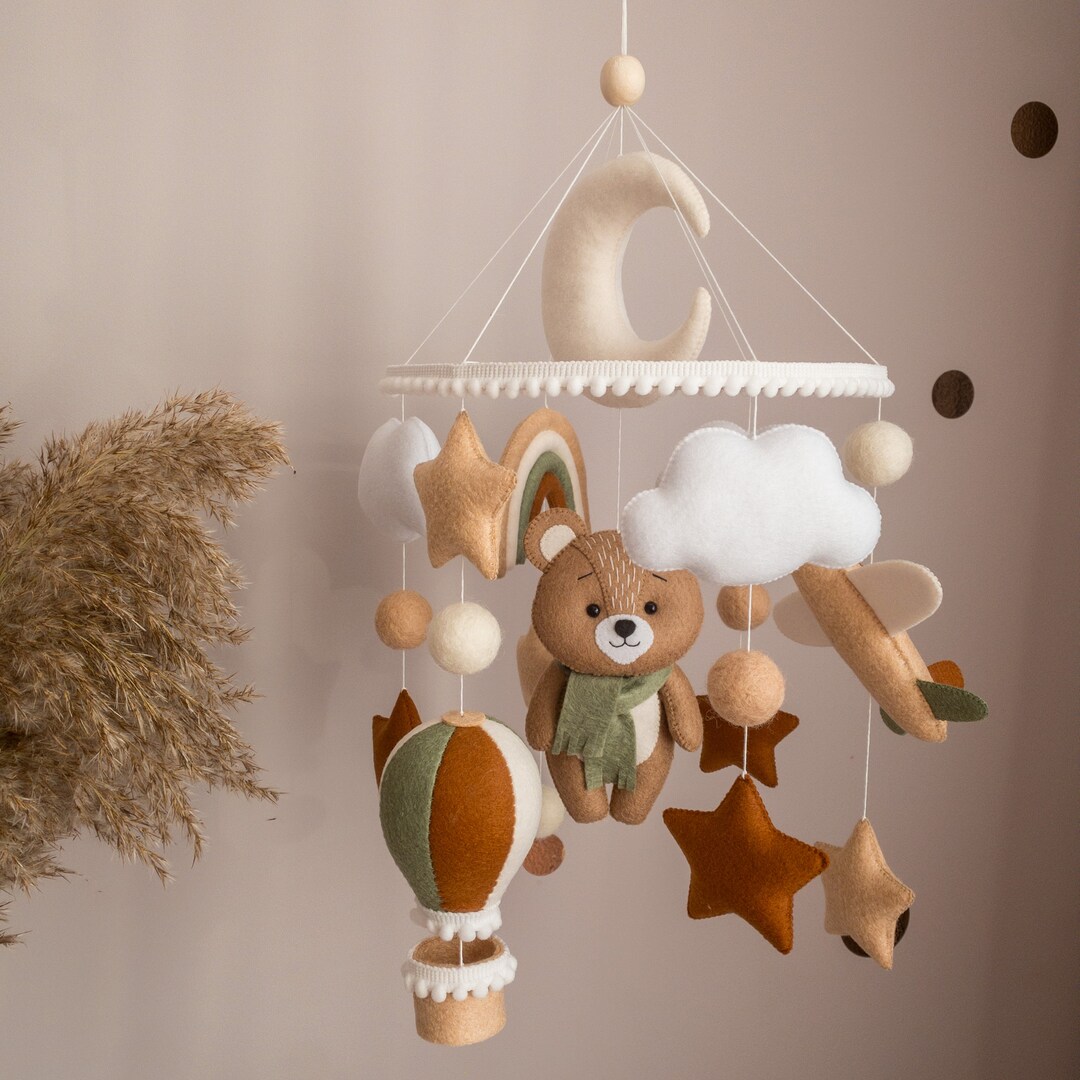 Baby Mobile Crib Mobile Baby Mobile Bear Felt Mobile Felt Bear Baby