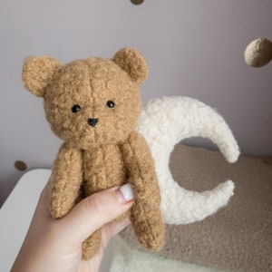 Boucle Cuna Bebé Móvil con Oso Pardo Boucle Luna y Estrellas Neutral Móvil Bebé Niño Niña Ducha regalo Bebé Vivero Decoración Cuna Móvil imagen 9