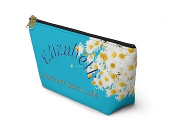 T -bottom pouches, Customize makeup Bag, Gift for Mom, Gift for Girl friend, Unique Cosmetic Bag, Travel makeup bag, Unique Gift for Girl
