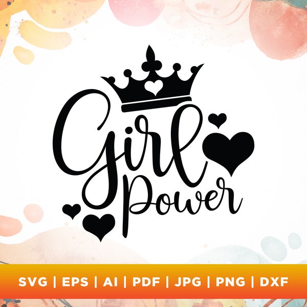 Girl Power svg, Girl Power png, Cricut, Png, Svg, sublimation, Silhouette, Girl power clipart svg, Girl power vector, Laser cut and Print.