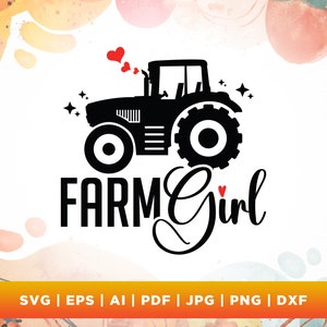 Fille de la ferme SVG, SVG de la ferme, Cricut, Png, Svg, usage commercial, sublimation, vie à la ferme SVG, fermière svg, Svg de fille de la campagne, Silhouette.