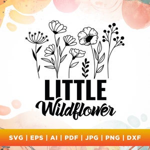 Petite fleur sauvage svg, svg nouveau-né, svg grenouillère bébé fille, svg bébé, grenouillère bébé svg, Png, Svg, svg bébé fille, svg fleurs sauvages, nouveau bébé.