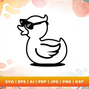 Duck With Sunglasses Svg, Cricut, Png, Svg, sublimation, Rubber Duck Clipart, Duck Cut File, Png, Cut file, iron on, Bath Duck with glasses