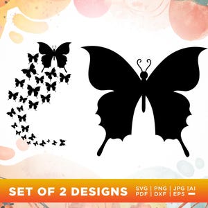 Svg papillon, essaim de papillons, Cricut, Png, Svg, svg papillons volants, conception de tshirt, svg de petite fille, svg de Noël, silhouette, png.