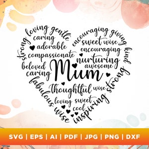 Mother svg, Mom heart svg, Mum svg, Shirt, Mama svg, Heart svg, Mothers Day svg, Typography svg, SVG, PNG, EPS, Dxf, Png, Svg, sublimation.