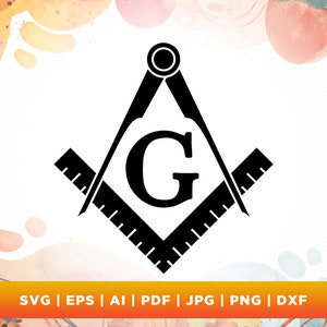 Logo Mason SVG, Linijka SVG, Cricut, Png, SVG, sublimacja, Symbol Mason SVG, Cyrkiel i Kątownik Masoński SVG, Plik Cięty, Natychmiastowe pobranie.
